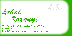 lehel kozanyi business card